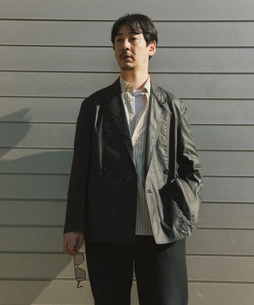 ADAM ET ROPE'（アダムエロペ）の「ISKO コーティング ジャケット / ADAM ET ROPE' JEANS（テーラードジャケット・メンズ・ブラック/ダークブラウン・M/L）」の17枚目の写真