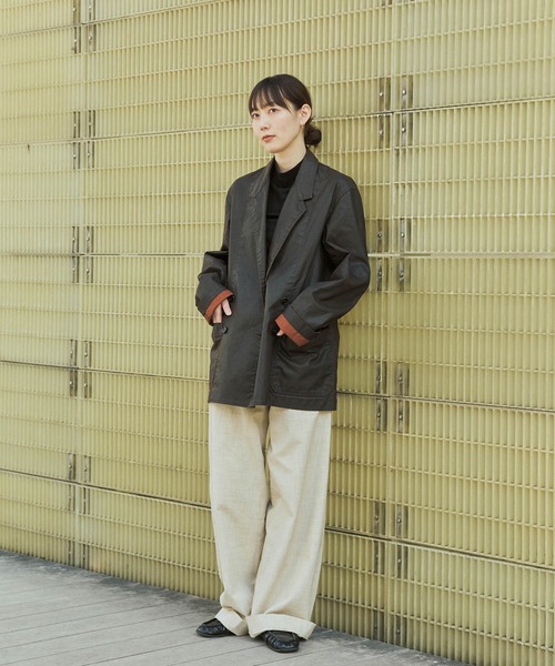 ADAM ET ROPE'（アダムエロペ）の「ISKO コーティング ジャケット / ADAM ET ROPE' JEANS（テーラードジャケット・メンズ・ブラック/ダークブラウン・M/L）」の19枚目の写真