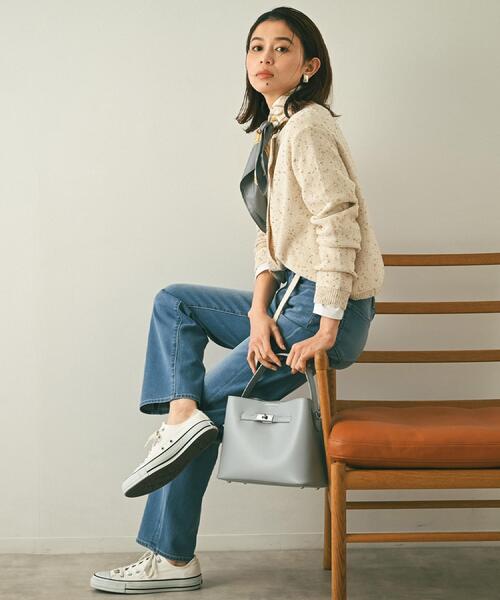 UNTITLED（アンタイトル）の「【洗える/すっきり丈】ラメノット ニットカーディガン（カーディガン/ボレロ・レディース・ナチュラル/ベージュ・04/44/48/02/00）」の3枚目の写真