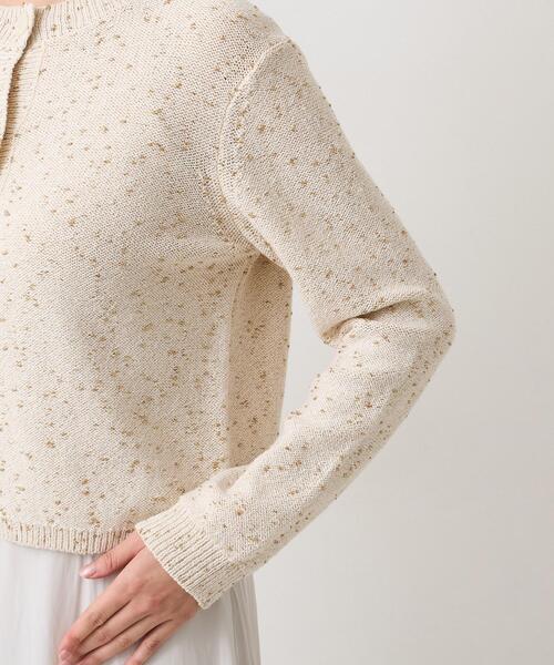 UNTITLED（アンタイトル）の「【洗える/すっきり丈】ラメノット ニットカーディガン（カーディガン/ボレロ・レディース・ナチュラル/ベージュ・04/44/48/02/00）」の16枚目の写真