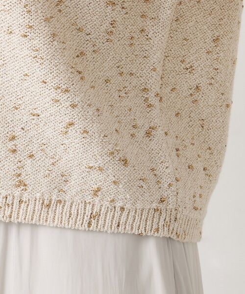 UNTITLED（アンタイトル）の「【洗える/すっきり丈】ラメノット ニットカーディガン（カーディガン/ボレロ・レディース・ナチュラル/ベージュ・04/44/48/02/00）」の17枚目の写真