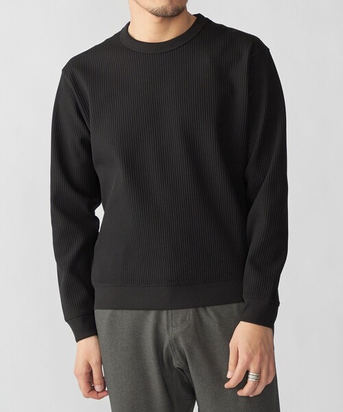 SHIPS（シップス）の「SHIPS:  〈軽量/UVカット〉SPEEDRY(R) ワッフル ロングスリーブ（Tシャツ/カットソー・メンズ・グレー/ブラウン/オフホワイト/ブラック・X-LARGE/LARGE/MEDIUM/SMALL）」の3枚目の写真