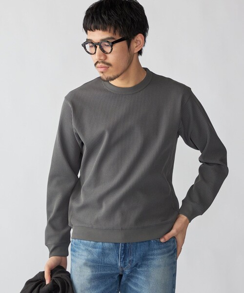 SHIPS（シップス）の「SHIPS:  〈軽量/UVカット〉SPEEDRY(R) ワッフル ロングスリーブ（Tシャツ/カットソー・メンズ・グレー/ブラウン/オフホワイト/ブラック・X-LARGE/LARGE/MEDIUM/SMALL）」の17枚目の写真