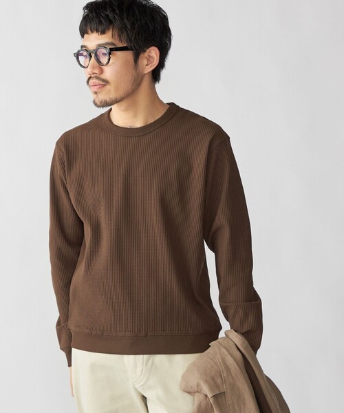 SHIPS（シップス）の「SHIPS:  〈軽量/UVカット〉SPEEDRY(R) ワッフル ロングスリーブ（Tシャツ/カットソー・メンズ・グレー/ブラウン/オフホワイト/ブラック・X-LARGE/LARGE/MEDIUM/SMALL）」の18枚目の写真