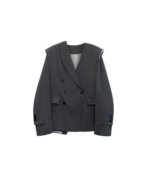MMAM(ムアム)の「Signature off sleeve origami blazer(テーラードジャケット・レディース・グレー・FREE)」の5枚目の写真