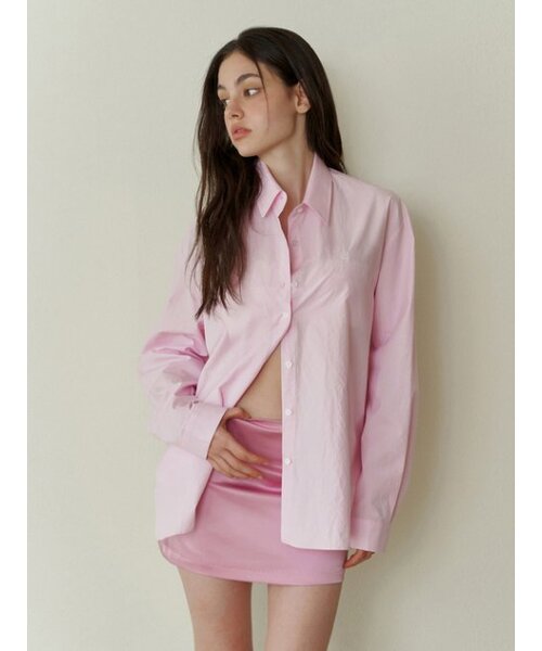 KINDABABY(カインダベイビー)の「Classic overfit logo shirts - pink(シャツ/ブラウス・レディース・ピンク・FREE)」の1枚目の写真
