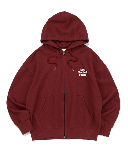 SMALL LOGO HOOD ZIP‑UP (BURGUNDY) — худи‑толстовка на молнии бордовая