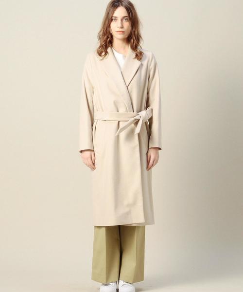 BEAUTY&YOUTH UNITED ARROWS（ビューティーアンドユースユナイテッドアローズ）の「BY ライトメルトン ガウンコート ◆（その他アウター・レディース・ライトグレー/ナチュラル・SMALL/MEDIUM）」の4枚目の写真
