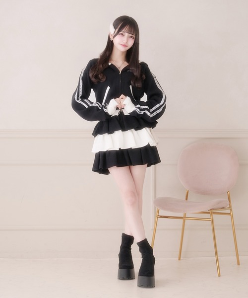 Pal elfy(パルエルフィー)の「バイカラーレースニットパーカー(パーカー・レディース・ピンク/グレー/ブラック・フリー)」の10枚目の写真