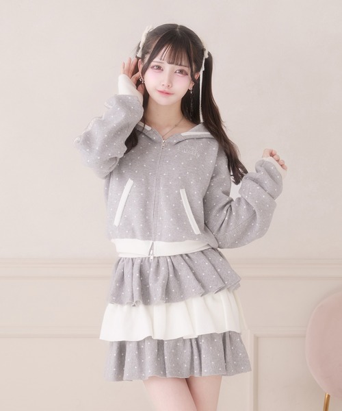 Pal elfy(パルエルフィー)の「バイカラーレースニットパーカー(パーカー・レディース・ピンク/グレー/ブラック・フリー)」の14枚目の写真
