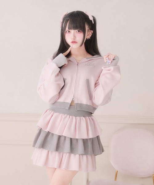 Pal elfy(パルエルフィー)の「バイカラーレースニットパーカー(パーカー・レディース・ピンク/グレー/ブラック・フリー)」の22枚目の写真