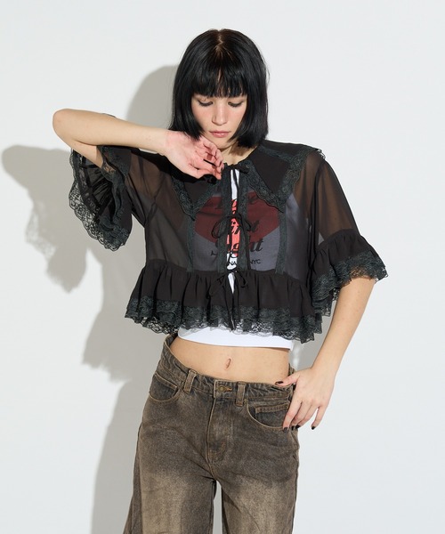 ANNA SUI NYC(アナ スイ エヌ ワイ シー)の「ドリーミーブラウス(シャツ/ブラウス・レディース・ラベンダー/ブラック/アイボリー・FREE)」の9枚目の写真