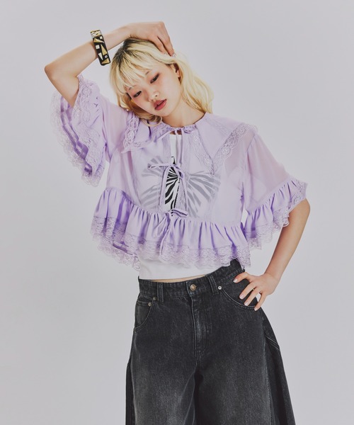 ANNA SUI NYC(アナ スイ エヌ ワイ シー)の「ドリーミーブラウス(シャツ/ブラウス・レディース・ラベンダー/ブラック/アイボリー・FREE)」の22枚目の写真