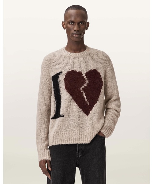 ALLSAINTS(オールセインツ)の「LOVER KNITTED OVERSIZED JUMPER | LOVER ニット オーバーサイズ ニット・セーター(ニット/セーター・メンズ・ブラウン系その他・S/M/L/XL/XS)」の1枚目の写真