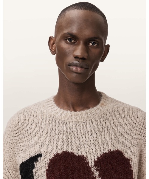 ALLSAINTS(オールセインツ)の「LOVER KNITTED OVERSIZED JUMPER | LOVER ニット オーバーサイズ ニット・セーター(ニット/セーター・メンズ・ブラウン系その他・S/M/L/XL/XS)」の2枚目の写真