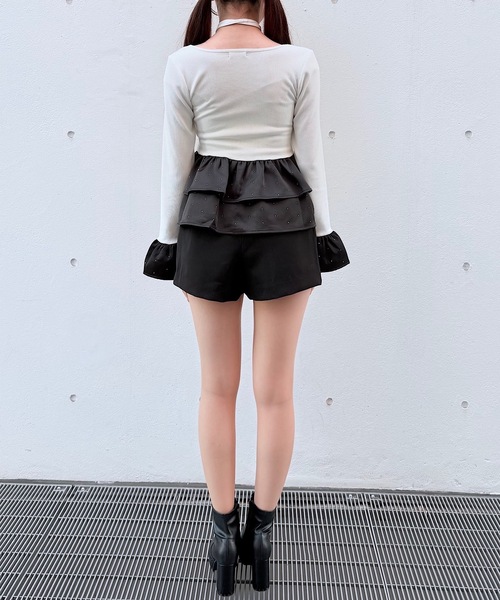 NOMAE（ノーマエ）の「ストーンドットペプラムトップス（Tシャツ/カットソー・レディース・ピンク/ホワイト/ブルー/ブラック・FREE）」の13枚目の写真