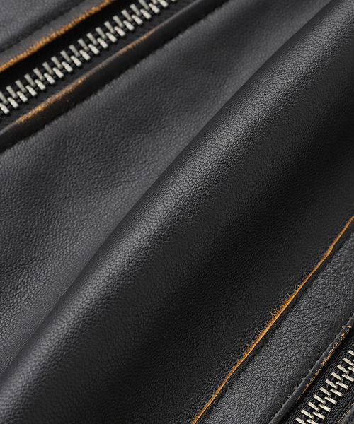 DAIRIKU（ダイリク）の「DAIRIKU / ダイリク MIllitary Leather Flight Jacket（ミリタリージャケット・メンズ・ブラック/ネイビー・MEDIUM/LARGE）」の8枚目の写真