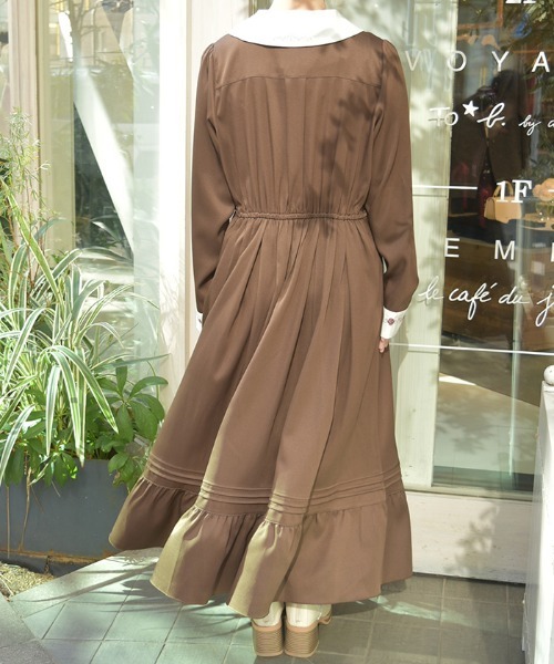 axes femme（アクシーズファム）の「リボンセット刺繍ロングワンピース（ワンピース・レディース・サックスブルー/ブラウン/ブラック・MEDIUM）」の9枚目の写真