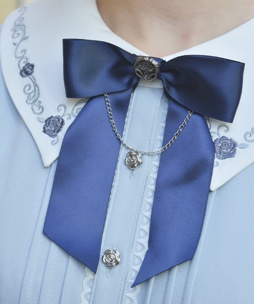 axes femme（アクシーズファム）の「リボンセット刺繍ロングワンピース（ワンピース・レディース・サックスブルー/ブラウン/ブラック・MEDIUM）」の5枚目の写真