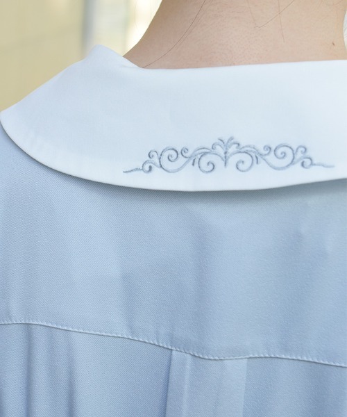 axes femme（アクシーズファム）の「リボンセット刺繍ロングワンピース（ワンピース・レディース・サックスブルー/ブラウン/ブラック・MEDIUM）」の4枚目の写真