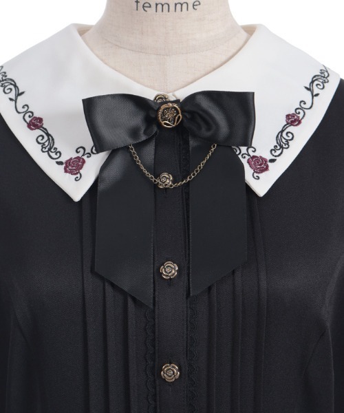 axes femme（アクシーズファム）の「リボンセット刺繍ロングワンピース（ワンピース・レディース・サックスブルー/ブラウン/ブラック・MEDIUM）」の21枚目の写真