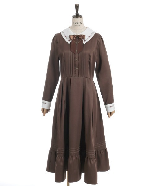 axes femme（アクシーズファム）の「リボンセット刺繍ロングワンピース（ワンピース・レディース・サックスブルー/ブラウン/ブラック・MEDIUM）」の18枚目の写真