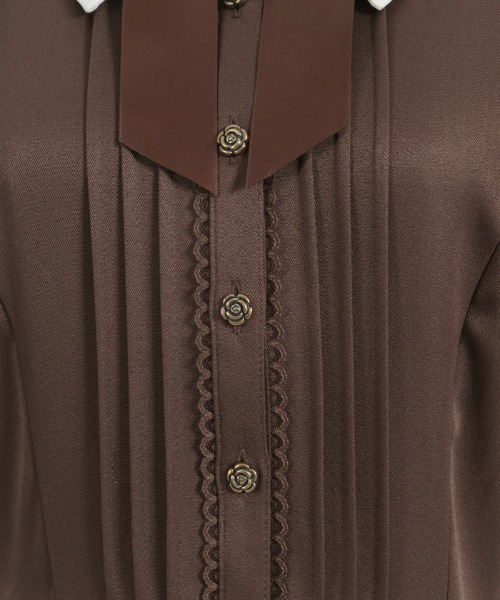 axes femme（アクシーズファム）の「リボンセット刺繍ロングワンピース（ワンピース・レディース・サックスブルー/ブラウン/ブラック・MEDIUM）」の13枚目の写真