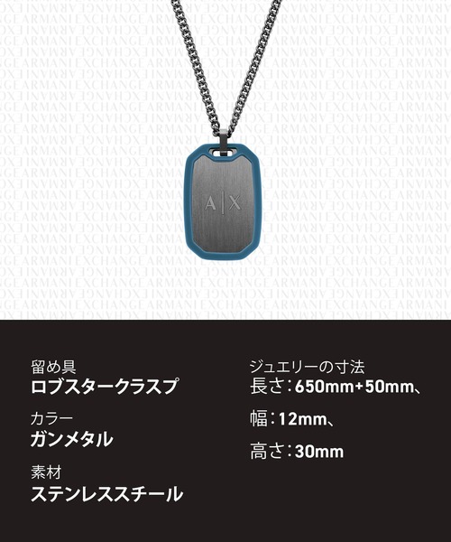 ARMANI EXCHANGE(アルマーニエクスチェンジ)の「アルマーニ・エクスチェンジ アクセサリー メンズ ネックレス ガンメタル AXG0171060(ネックレス・メンズ・チャコールグレー・FREE)」の10枚目の写真