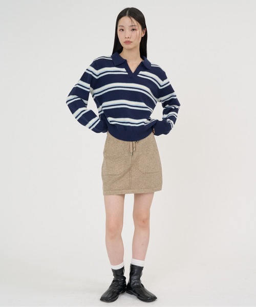 NUJOH(ヌゾ)の「Drawstring Pocket Mini Skirt / ドローストリングポケットミニスカート(スカート・レディース・ナチュラル/ベージュ/チャコールグレー/ブラック/グレー・FREE)」の4枚目の写真