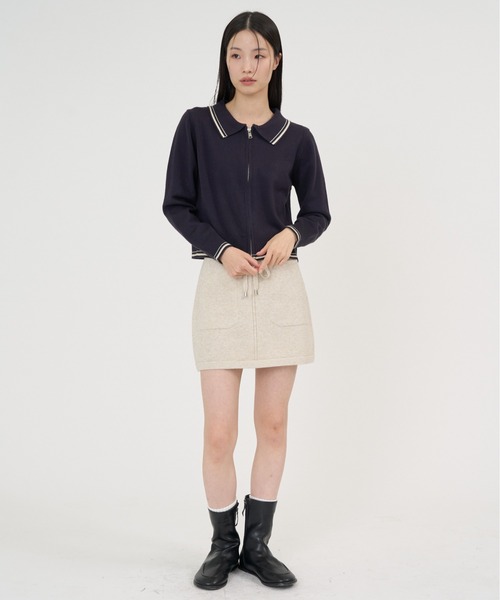 NUJOH(ヌゾ)の「Drawstring Pocket Mini Skirt / ドローストリングポケットミニスカート(スカート・レディース・ナチュラル/ベージュ/チャコールグレー/ブラック/グレー・FREE)」の9枚目の写真