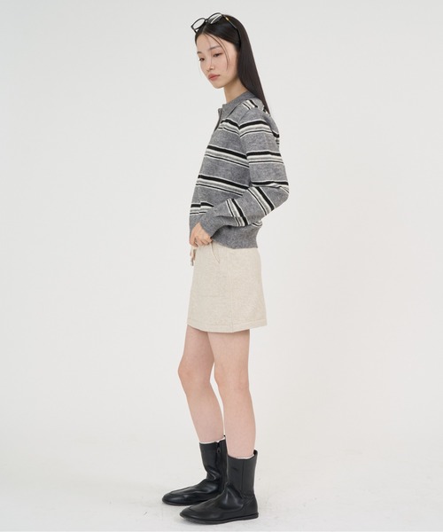 NUJOH(ヌゾ)の「Drawstring Pocket Mini Skirt / ドローストリングポケットミニスカート(スカート・レディース・ナチュラル/ベージュ/チャコールグレー/ブラック/グレー・FREE)」の14枚目の写真