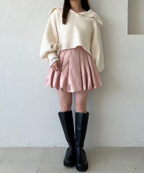 loin nuit（ロワンニュイ）の「balloon mini skirt / バルーンミニスカート（スカート・レディース・ピンク/ホワイト・FREE）」の9枚目の写真