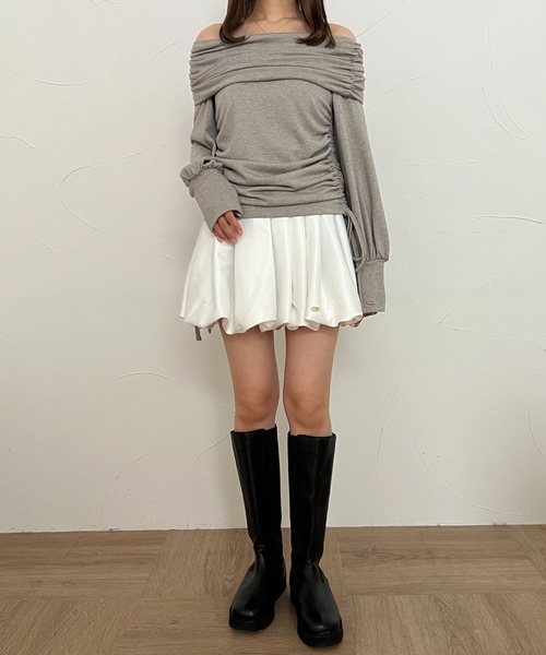 loin nuit（ロワンニュイ）の「balloon mini skirt / バルーンミニスカート（スカート・レディース・ピンク/ホワイト・FREE）」の10枚目の写真