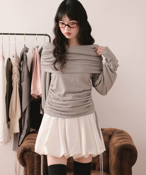 loin nuit（ロワンニュイ）の「balloon mini skirt / バルーンミニスカート（スカート・レディース・ピンク/ホワイト・FREE）」の13枚目の写真