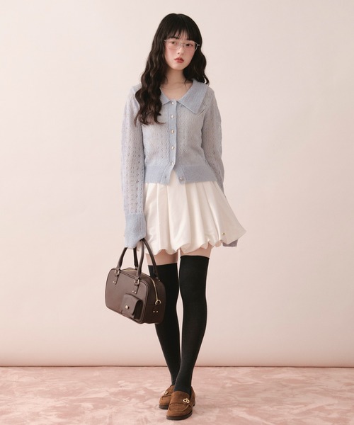 loin nuit（ロワンニュイ）の「balloon mini skirt / バルーンミニスカート（スカート・レディース・ピンク/ホワイト・FREE）」の17枚目の写真