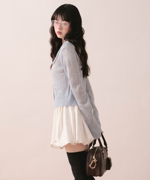 loin nuit（ロワンニュイ）の「balloon mini skirt / バルーンミニスカート（スカート・レディース・ピンク/ホワイト・FREE）」の22枚目の写真