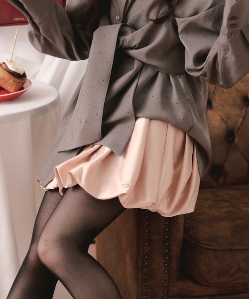 loin nuit（ロワンニュイ）の「balloon mini skirt / バルーンミニスカート（スカート・レディース・ピンク/ホワイト・FREE）」の4枚目の写真