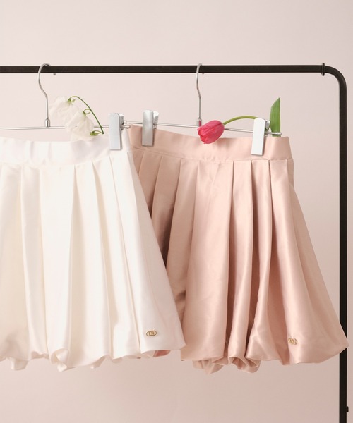 loin nuit（ロワンニュイ）の「balloon mini skirt / バルーンミニスカート（スカート・レディース・ピンク/ホワイト・FREE）」の8枚目の写真