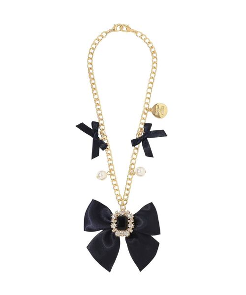 Maison de FLEUR(メゾンドフルール)の「ビジューリボンパールバッグチャーム(チャーム・レディース・ブラック/ラベンダー/ネイビー/ピンク・FREE)」の13枚目の写真