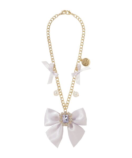 Maison de FLEUR(メゾンドフルール)の「ビジューリボンパールバッグチャーム(チャーム・レディース・ブラック/ラベンダー/ネイビー/ピンク・FREE)」の14枚目の写真