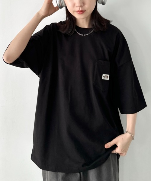 THE NORTH FACE(ザノースフェイス)の「【国内未発売】 THE NORTH FACE(ザ・ノースフェイス)/ルーズフィット ポケT クルーネック オーバーサイズ ユニセックス ポケット付き コットン 半袖 Tシャツ /POCKET S/S R/TEE(Tシャツ/カットソー・レディース・ブラック/グレイッシュベージュ/ホワイト・XL/L/M/XXL)」の18枚目の写真