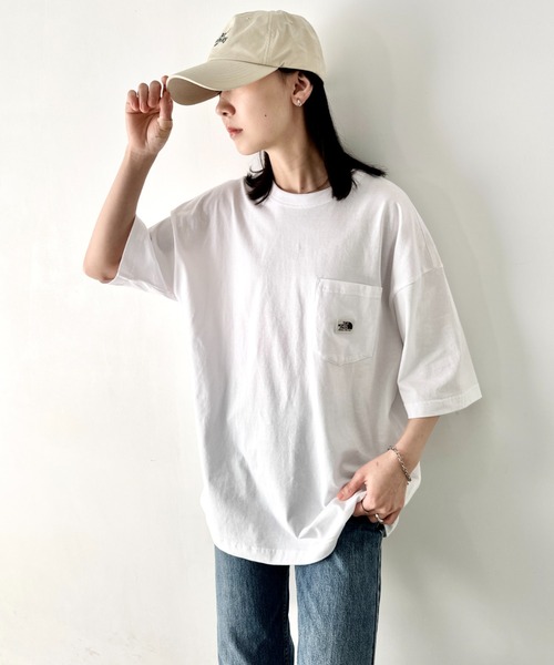 THE NORTH FACE(ザノースフェイス)の「【国内未発売】 THE NORTH FACE(ザ・ノースフェイス)/ルーズフィット ポケT クルーネック オーバーサイズ ユニセックス ポケット付き コットン 半袖 Tシャツ /POCKET S/S R/TEE(Tシャツ/カットソー・レディース・ブラック/グレイッシュベージュ/ホワイト・XL/L/M/XXL)」の10枚目の写真