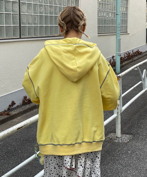 HELLO.SANFRANCISCO（ハローサンフランシスコ）の「【HELLO.SANFRANCISCO/ハローサンフランシスコ】ビッグリボン裏毛パーカー（パーカー・レディース・イエロー/ピンク/グレー・ONE SIZE）」の9枚目の写真