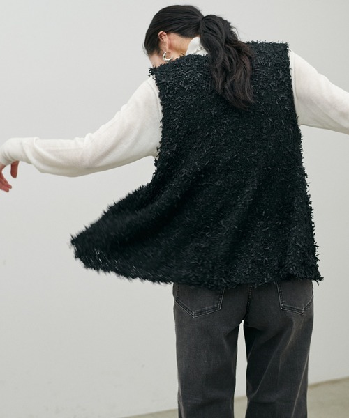 LARUTA（ラルータ）の「【LARUTA】[Web限定]リボンヤーンニットベスト（ベスト・レディース・ブラック/ベージュ/アイボリー・MEDIUM）」の12枚目の写真