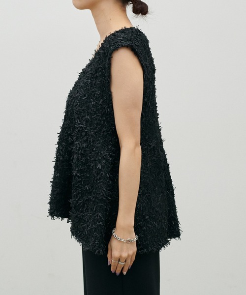 LARUTA（ラルータ）の「【LARUTA】[Web限定]リボンヤーンニットベスト（ベスト・レディース・ブラック/ベージュ/アイボリー・MEDIUM）」の9枚目の写真