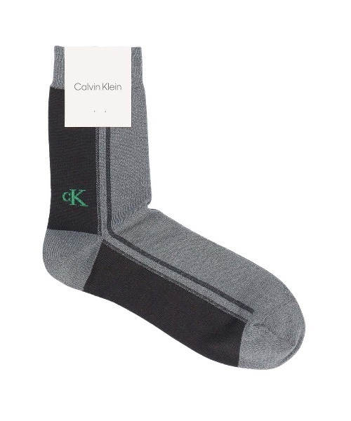Calvin Klein（カルバン・クライン）の「Calvin Klein Tonal Colorblok クルーソックス 02542276（ソックス/靴下・メンズ・ブラック/グレー系その他/ダークブルー/サンドベージュ・25-27CM）」の3枚目の写真