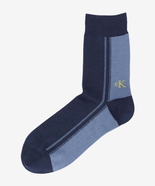 Calvin Klein（カルバン・クライン）の「Calvin Klein Tonal Colorblok クルーソックス 02542276（ソックス/靴下・メンズ・ブラック/グレー系その他/ダークブルー/サンドベージュ・25-27CM）」の5枚目の写真