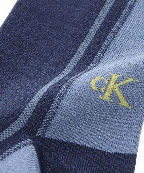 Calvin Klein（カルバン・クライン）の「Calvin Klein Tonal Colorblok クルーソックス 02542276（ソックス/靴下・メンズ・ブラック/グレー系その他/ダークブルー/サンドベージュ・25-27CM）」の9枚目の写真
