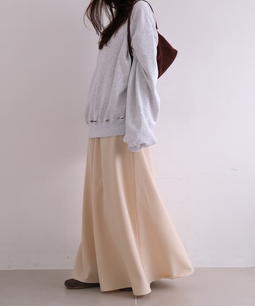 AKTE（アクテ）の「フレアマキシスカート（スカート・レディース・ブラック/アイボリー・2T/1/2）」の3枚目の写真