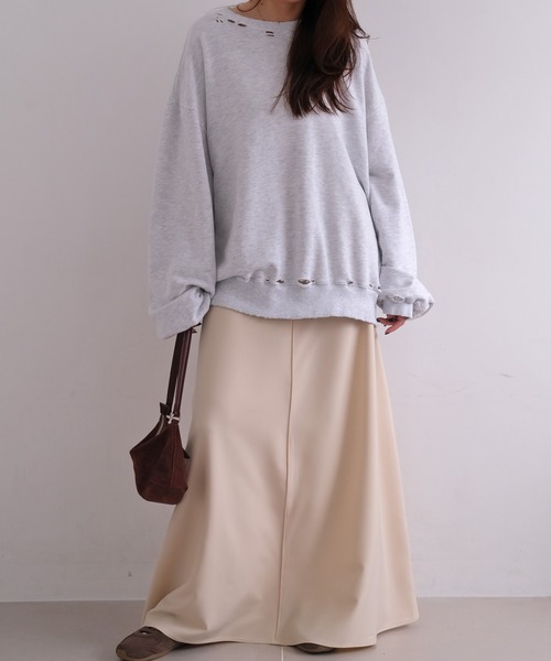 AKTE（アクテ）の「フレアマキシスカート（スカート・レディース・ブラック/アイボリー・2T/1/2）」の6枚目の写真